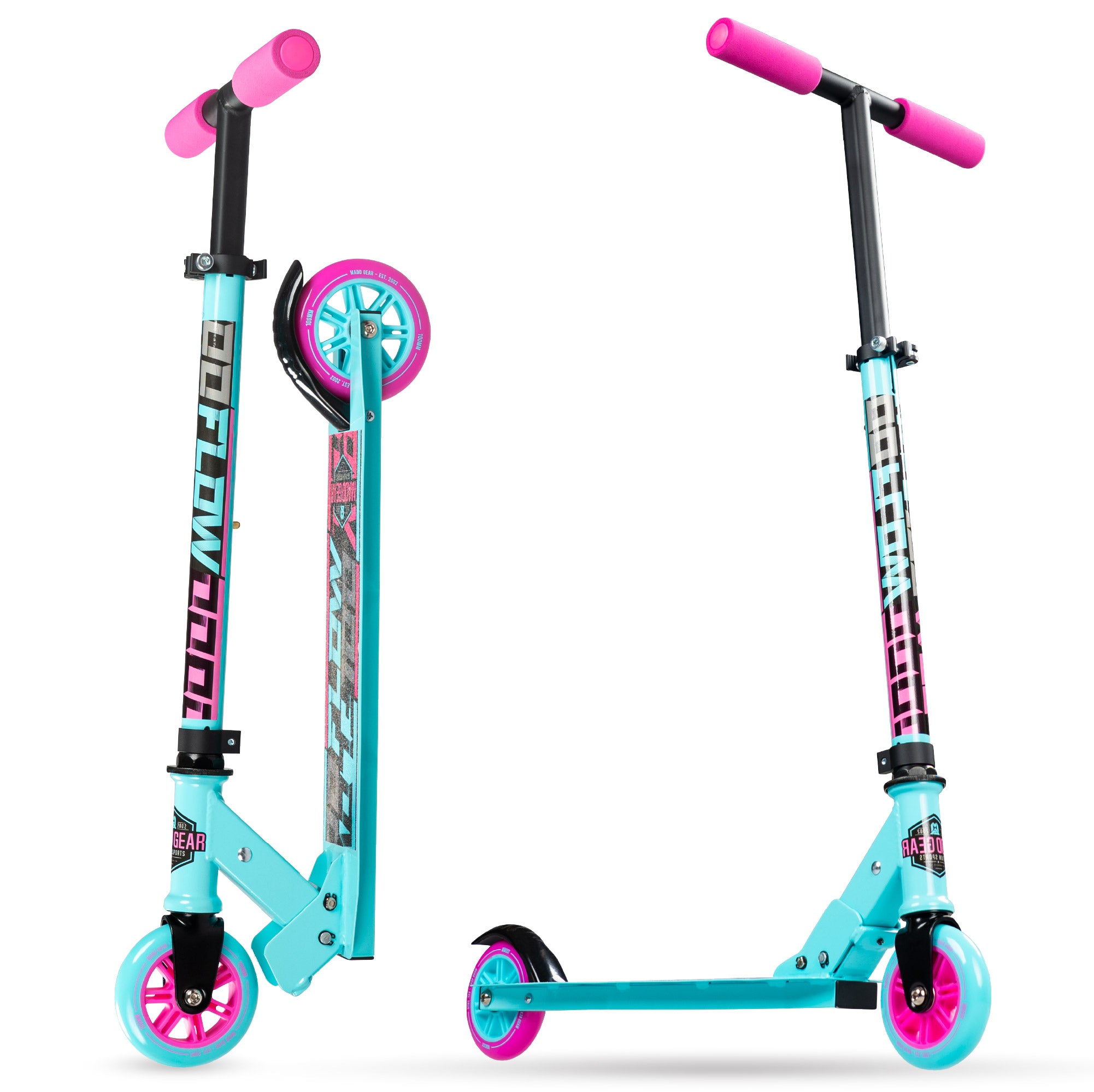 Madd Gear Carve 100 Folding Kick Scooter - Pink Teal