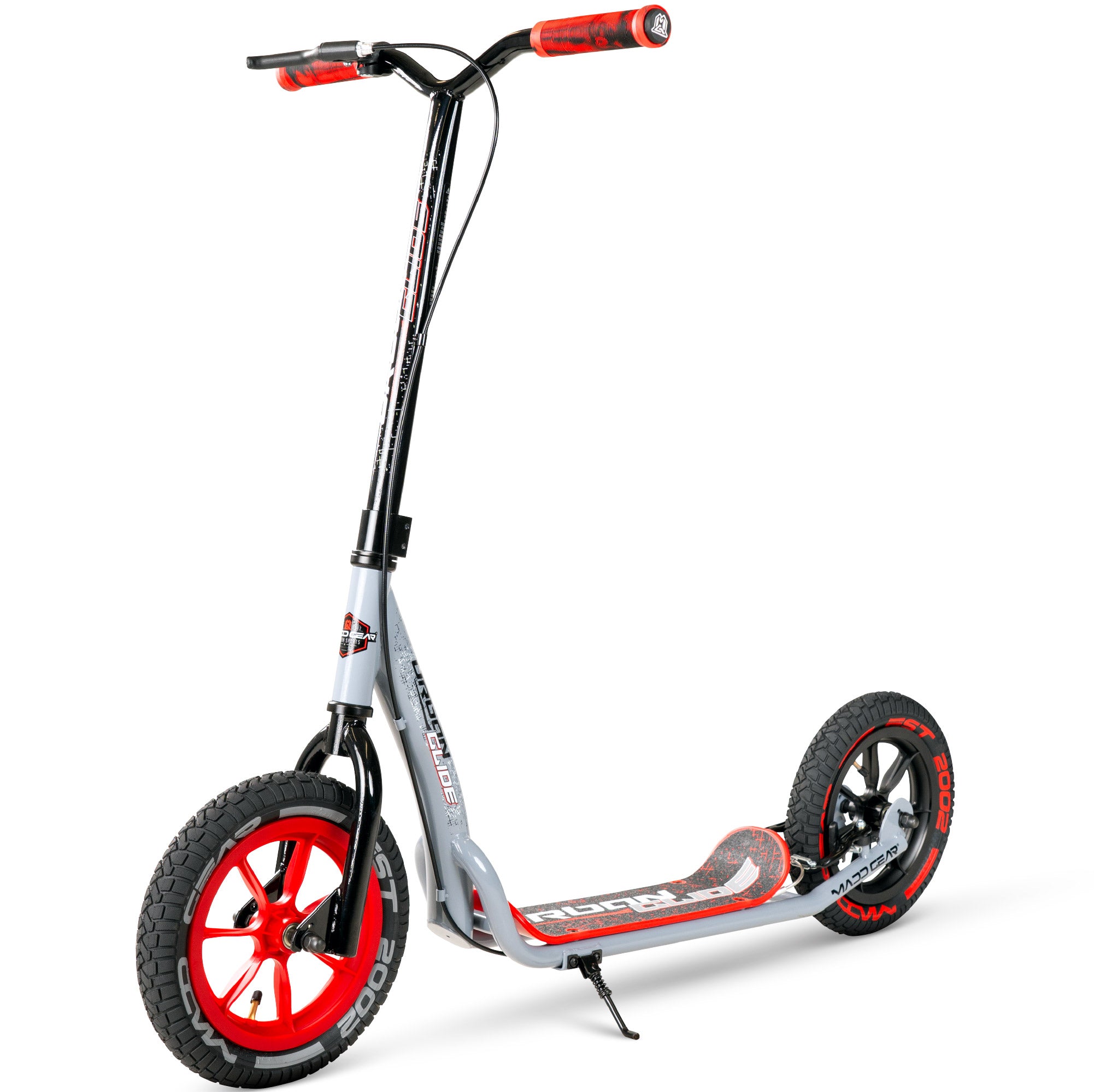 Madd Gear Urban Glide Commuter Big Wheel Kick Scooter - Gray Red