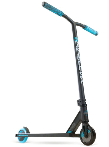 MG3 Zen Pro Scooter with a handlebar, visible wheels, and durable design, ideal for skatepark stunts. Suitable for riders 8 years and up.