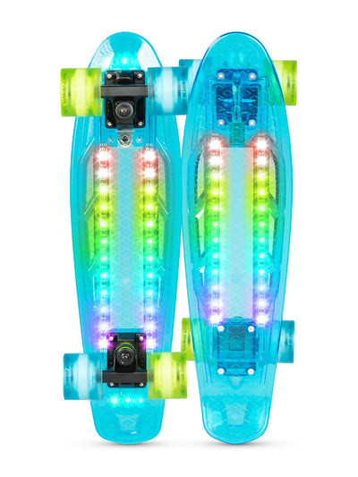 Madd Gear Penny Board Skateboard LED Light-Up RGB Bright Fun Complete Deck Boys Girls Blue