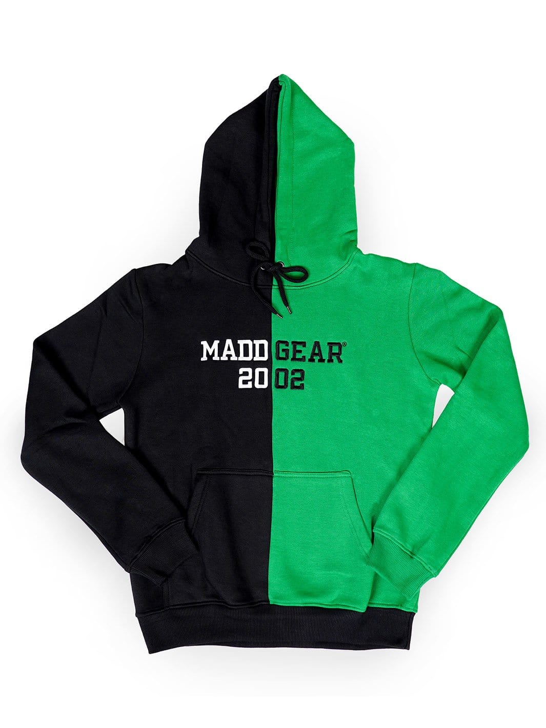 Black hoodie with online green