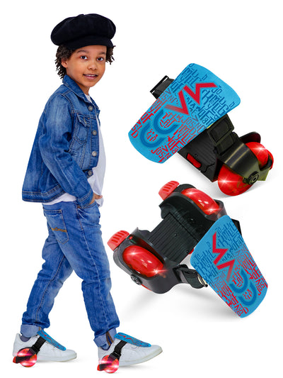 Madd Gear Lightup Strap-on Heelies Heely Rollers Kids Girls Boys Heel Skates Red Blue