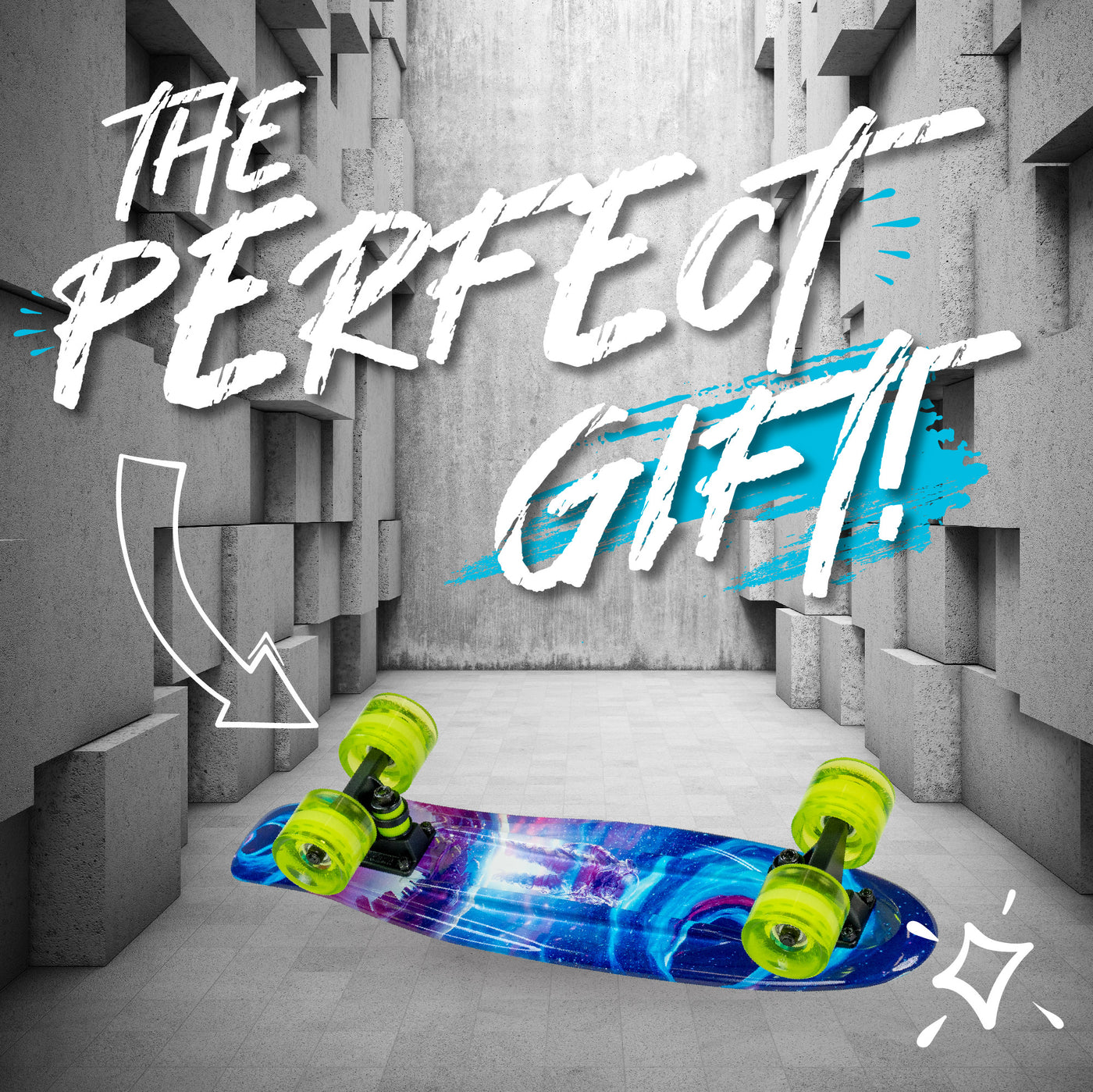 Madd Gear Retro Complete Penny Board Plastic Skateboard Boys Girls Blue Green Perfect Gift