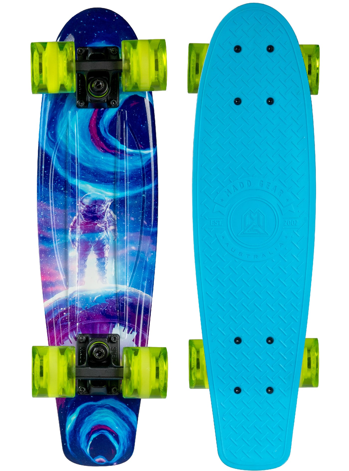 Madd Gear Retro Board Skateboard Penny 22" Plastic Flexible Kids Children Complete High Quality Blue Green Astronaut