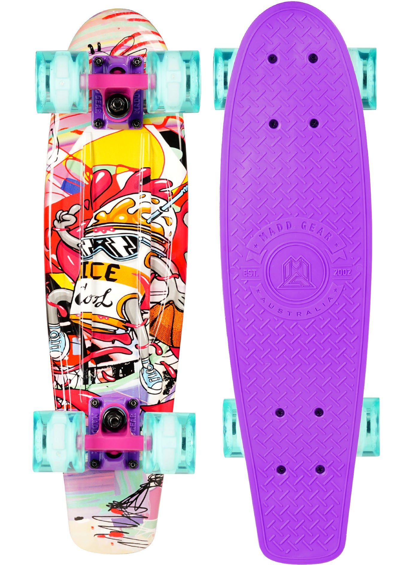 Madd Gear Penny Board Plastic Retro Skateboard Retro Purple Girls Boys Skate