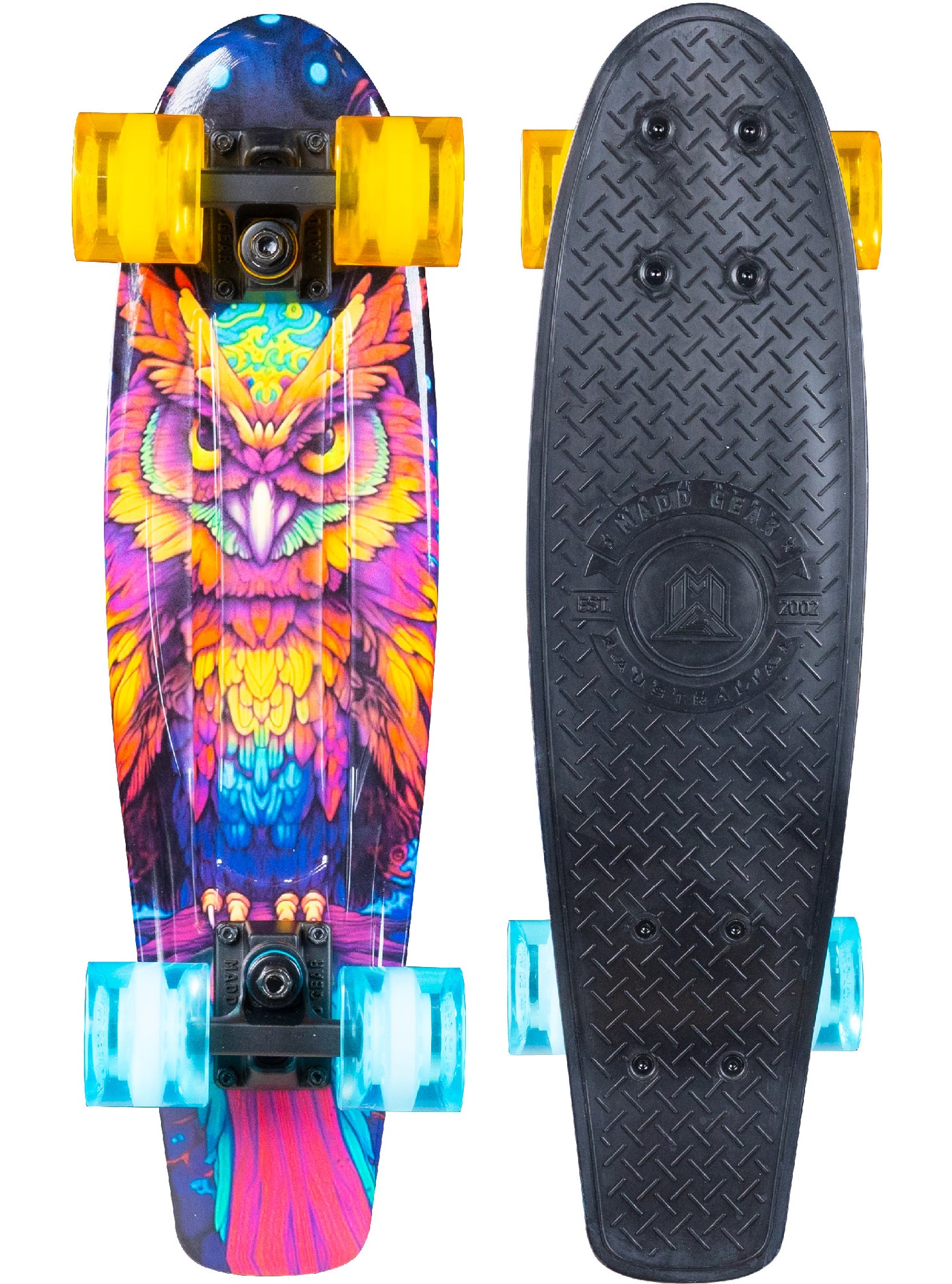 Madd Gear Retro Board Skateboard Penny 22" Plastic Flexible Kids Children Complete High Quality Pink Yellow Blue Multicolor Owl