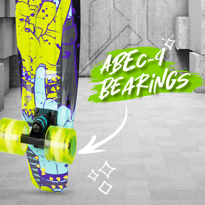 Madd Gear Penny Board Plastic Skateboard Retro Green Girls Boys Skate Kids Bearings