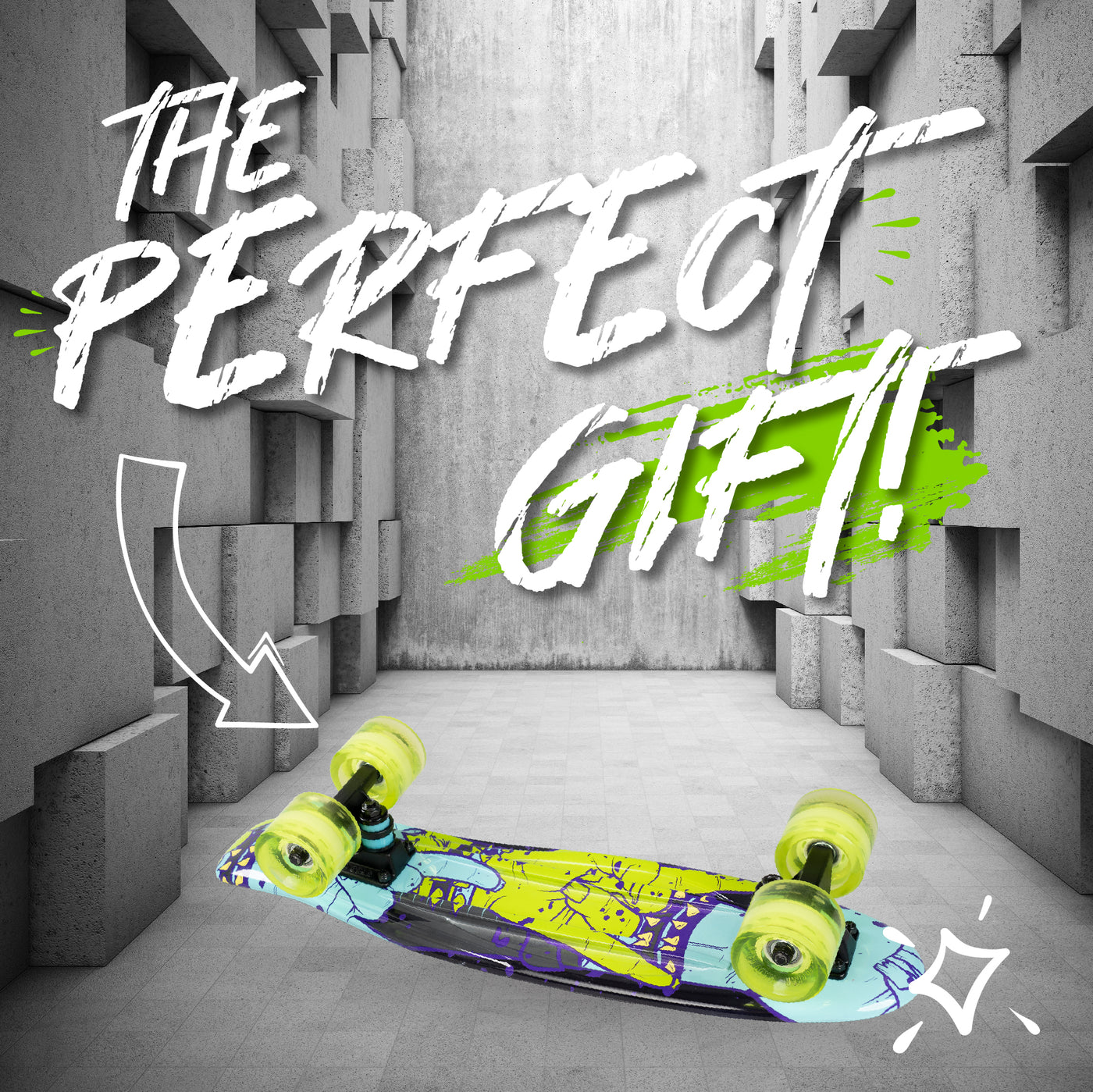 Madd Gear Retro Complete Penny Board Plastic Skateboard Boys Girls Green Perfect Gift