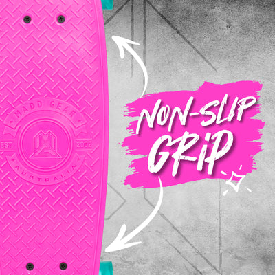 Madd Gear Retro Complete Penny Board Skateboard Plastic Boys Girls Pink Grip