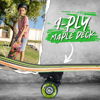 Madd Gear Kickflip Maple Popsicle 31" Skateboard Green Pink Boys Girls Maple Deck