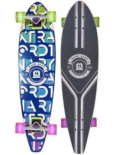 Madd Gear 36" Longboard Complete Skateboard Maple Kids Children High Quality Aluminum Trucks Blue