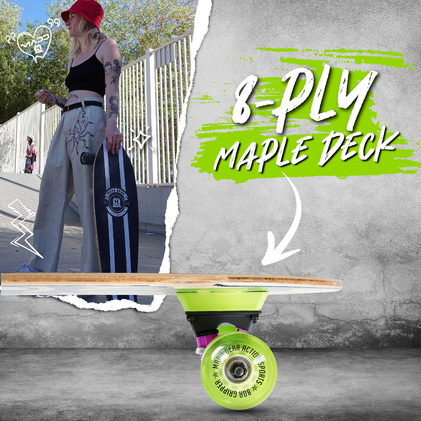Madd Gear 36" Longboard Complete Skateboard Maple Deck Blue MGP