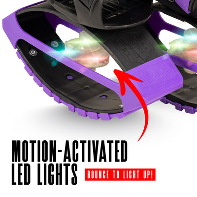 Madd Gear Boost Boots Boosters Jumping Shoes Kanga Space Boots Motion Activated LED Light-Up Lights Boys Girls Black Purple