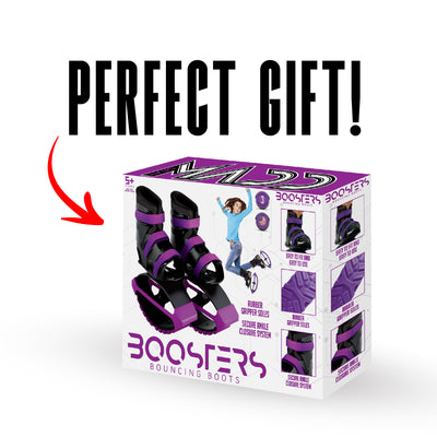 Madd Gear Boost Boots Jumping Shoes Boosters LED Light-Up Lights Kids Boys Girls Perfect Gift Black Purple