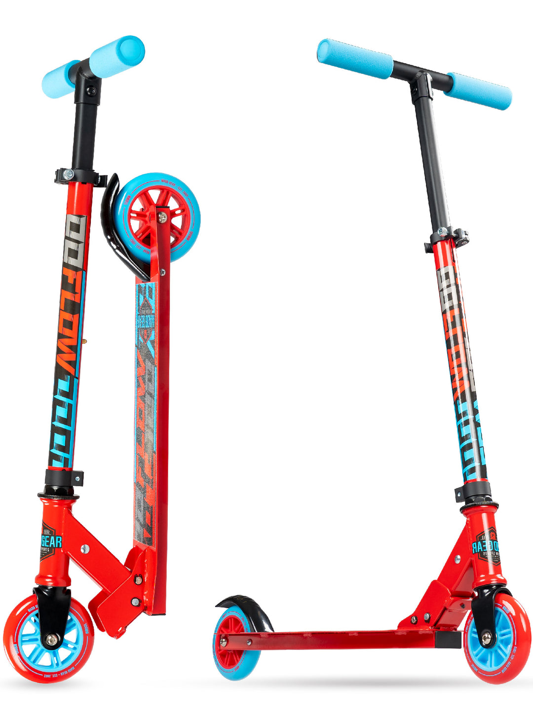 Madd Gear Carve 100 Folding Kick Scooter - Red Blue