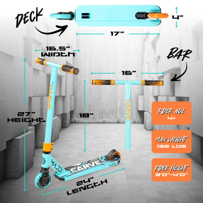 MGP Madd Gear Carve Flow-X Pro Scooter Stunt Trick Teal Orange