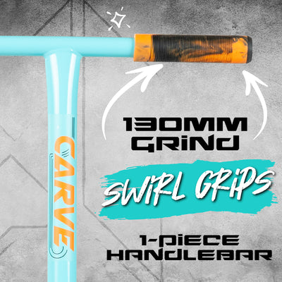 Madd Gear Madgear Carve Flow-X Stunt Pro Scooter 130mm Grind Grips Teal Orange