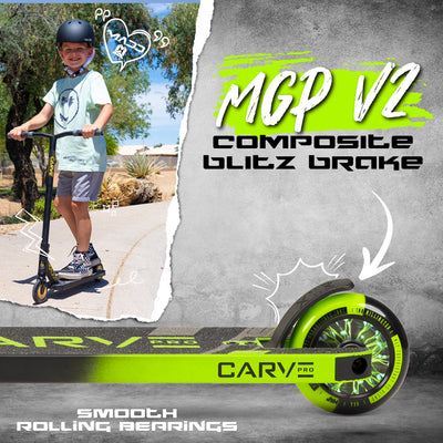 Madd Gear MGP Pro Carve Razor Kick Stunt Trick Scooter Smooth Rolling Black Green Kids Children