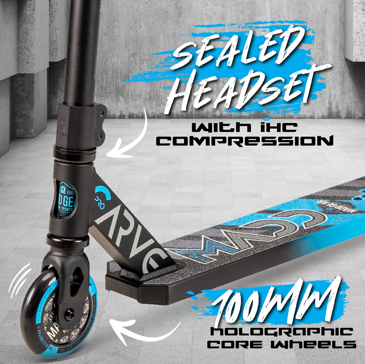 MGP Carve Pro Razor Stunt Trick Kick Pro-X Scooter Black Blue Kids