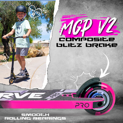 Madd Gear MGP Pro Carve Razor Kick Stunt Trick Pro-X Scooter Smooth Rolling Black Pink Kids Children