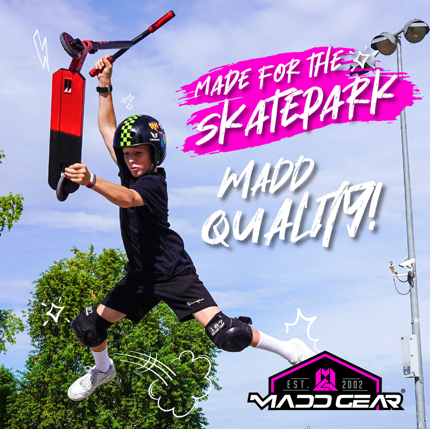 Madd Gear Pro Carve Razor Stunt Trick Pro-X Scooter Kick Black Pink Skate Park Children