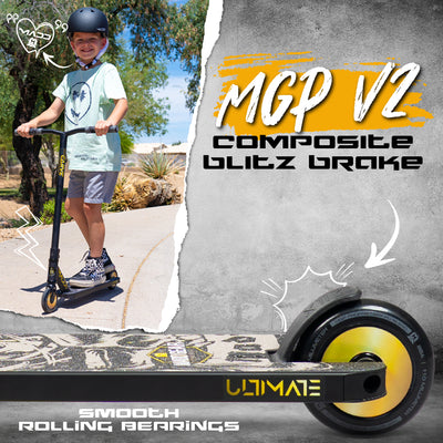 Kids MGP Madd Gear Pro Complete Stunt Trick Carve Ultimate Scooter Rwilly Smooth Rolling Gold Black Children