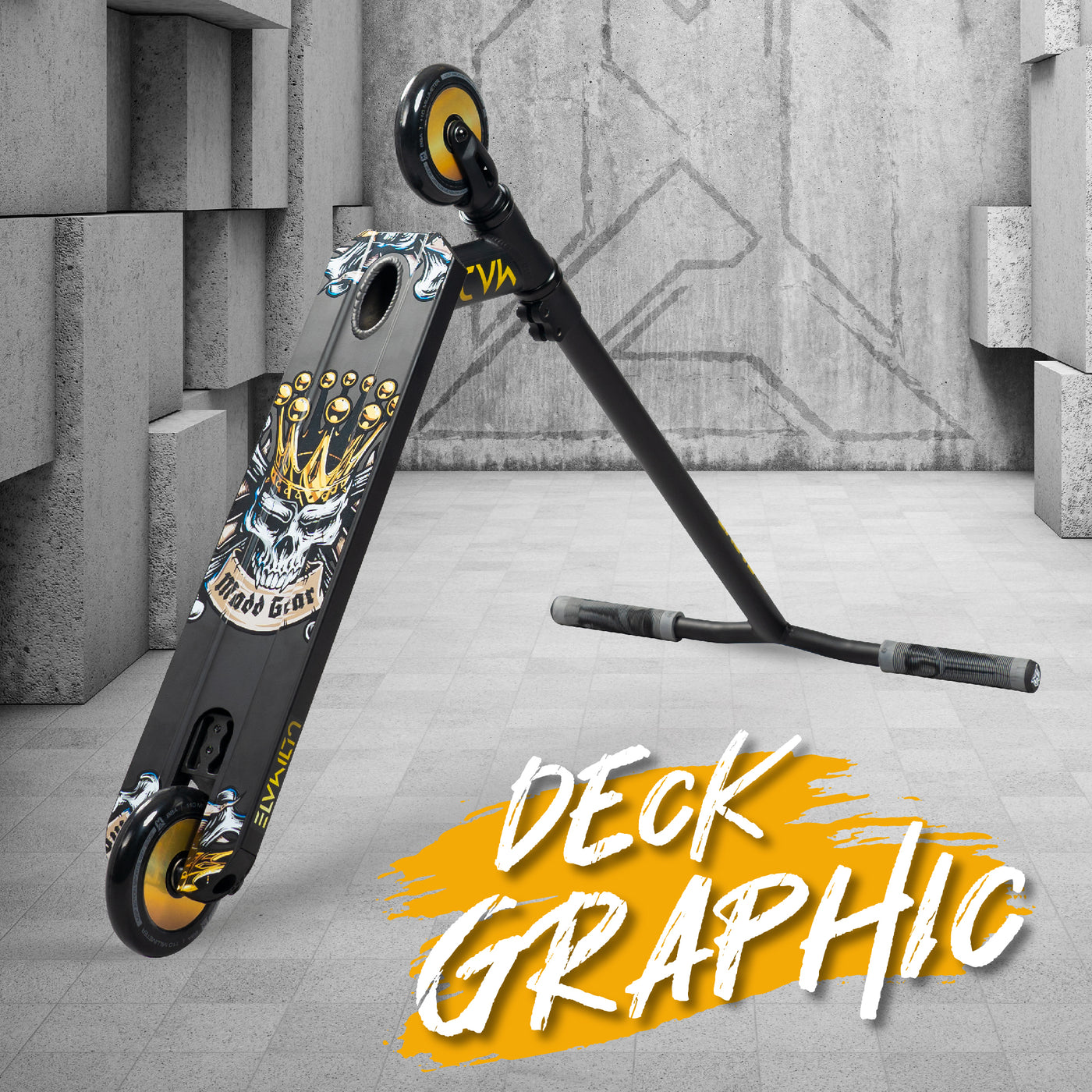 Madd Gear Pro Complete Carve Ultimate Elite Trick Stunt Scooter Kids Skate Park Gold Black