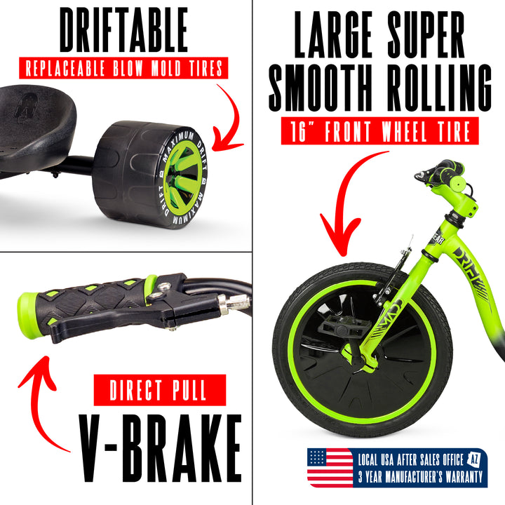 madd gear drift bike Madd Gear Drift Trike Green Black