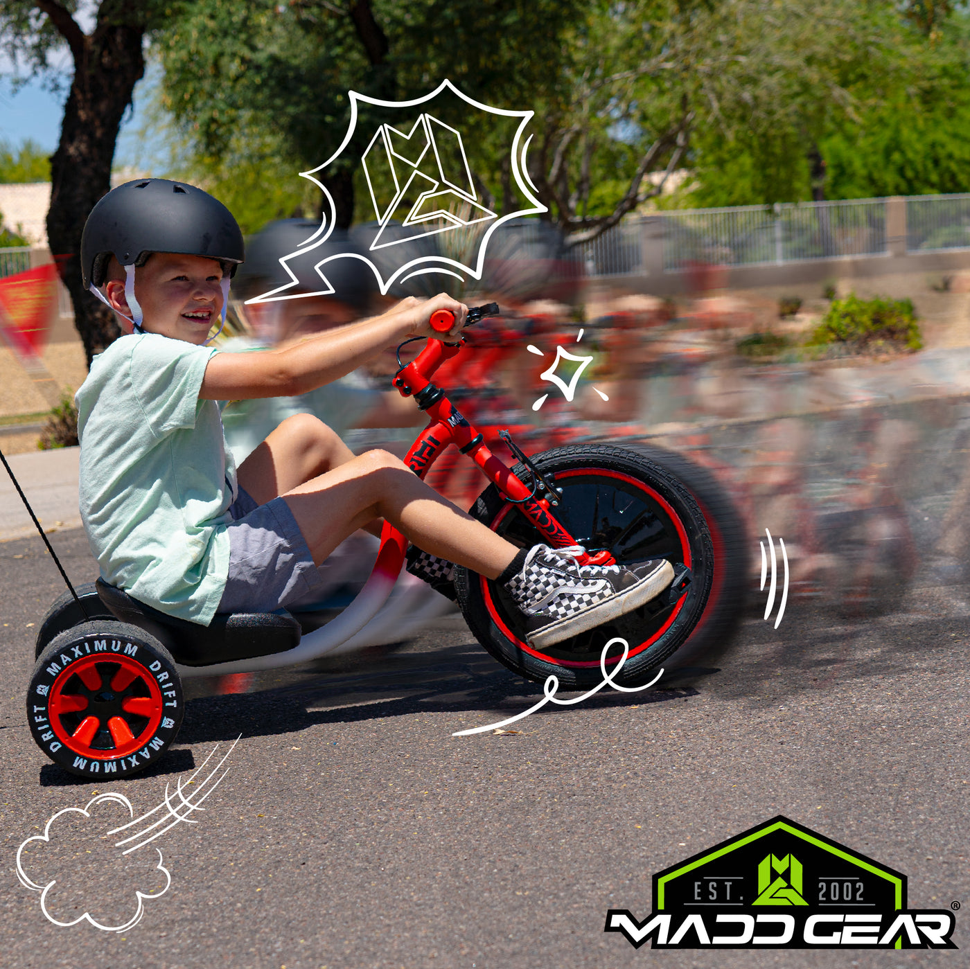 Madd Gear Drift Trike Huffy Green Machine Drifter Tricycle Children Green MGP Boys Girls Fun