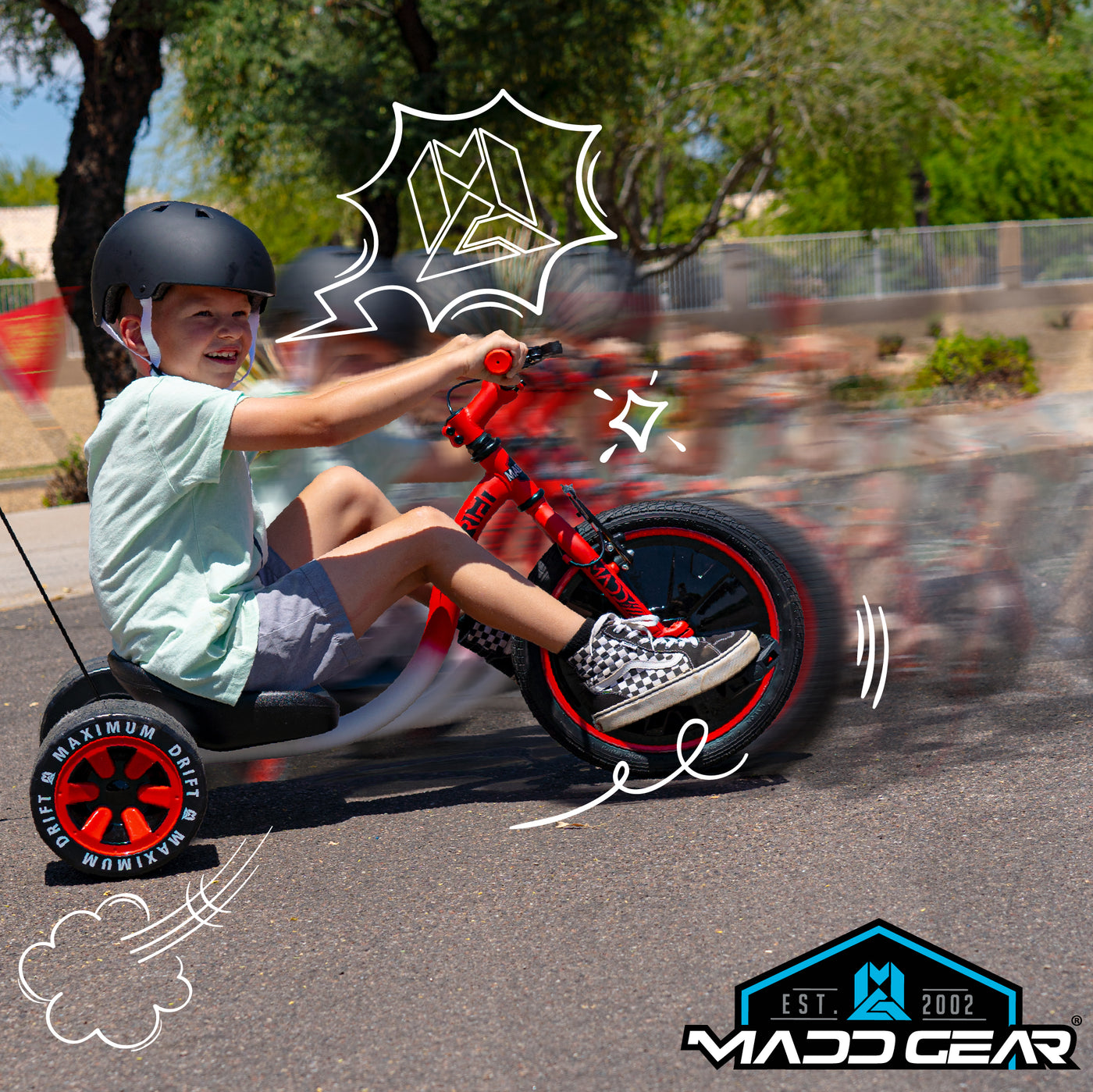 Madd Gear Drift Trike Huffy Green Machine Drifter Tricycle Children Neochrome MGP Boys Girls Fun