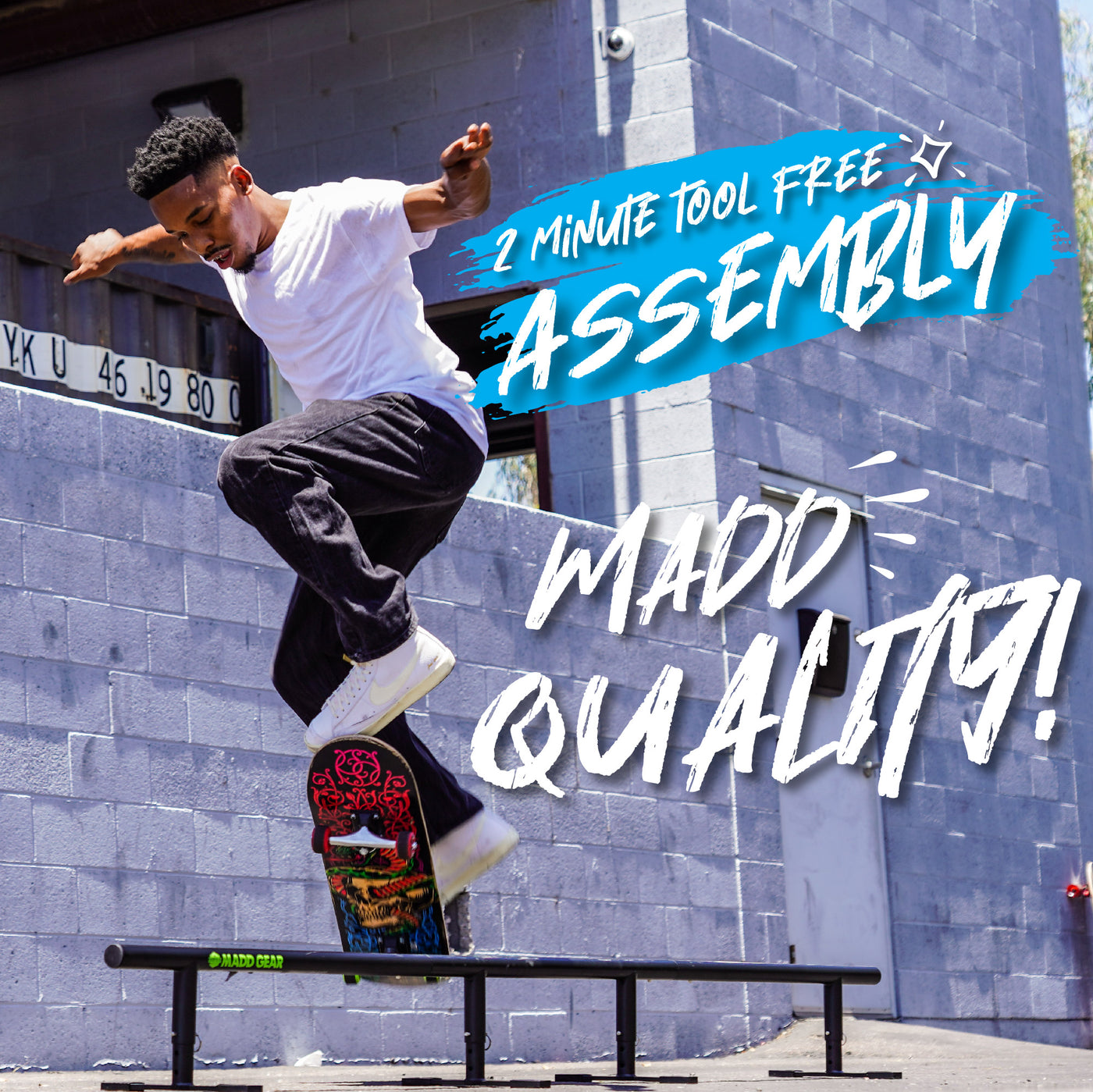 madd gear portable skate rail adjustable solid steel strong light smooth grinding skateboard quick easy assembly