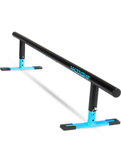 madd gear mad mgp kids practice skate rail scooter skateboarding inline rollerblading adjustable portable strong steel 55 inch long black blue