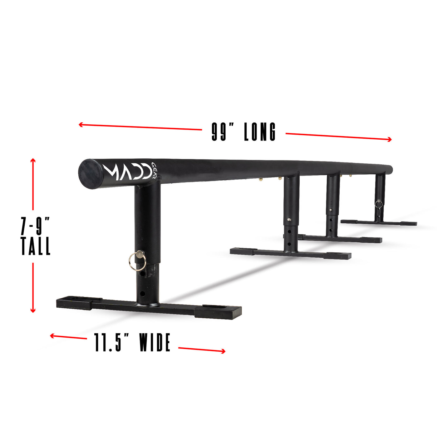 mgp mad madd gear kids adjustable portable skate rail grind pro scootering driveway adjustable metal steel pole black 99 inch long