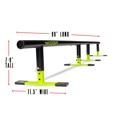 mgp mad madd gear kids adjustable portable skate rail grind pro black green scootering driveway adjustable metal steel pole 99 inch long