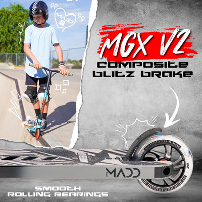 Madd Gear MGP Kick Extreme Stunt Scooter Complete High Quality Razor Pro Trick Skate Park Mad Black Grey Bearings Brake