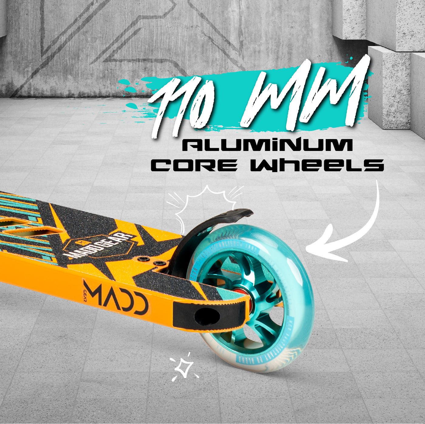 Madd Gear MGP Kick Extreme Stunt Scooter Complete High Quality Razor Pro Trick Skate Park Mad Teal Orange Wheels