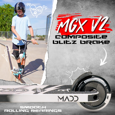 Madd Gear MGP Kick Pro Stunt Scooter Complete High Quality Razor Pro Trick Skate Park Mad Black Grey Bearings Brake