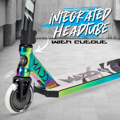 Madd Gear MGP Kick Pro Stunt Scooter Complete High Quality Razor Pro Trick Skate Park Mad Neochrome Oil Slick 5" Deck Integrated Headtube with Cutout