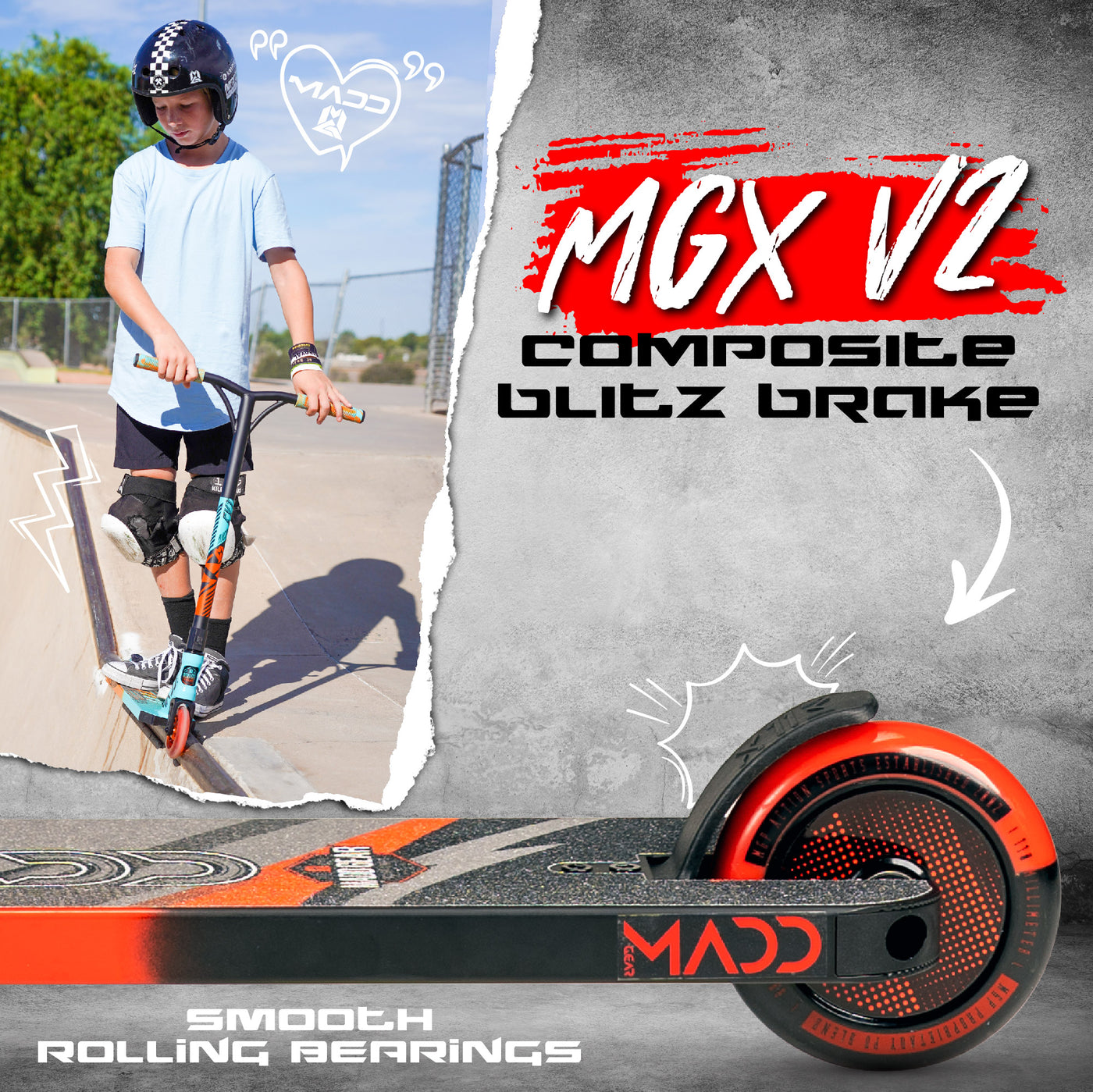 Madd Gear MGP Kick Pro Stunt Scooter Complete High Quality Razor Pro Trick Skate Park Mad Red Black Bearings Brake