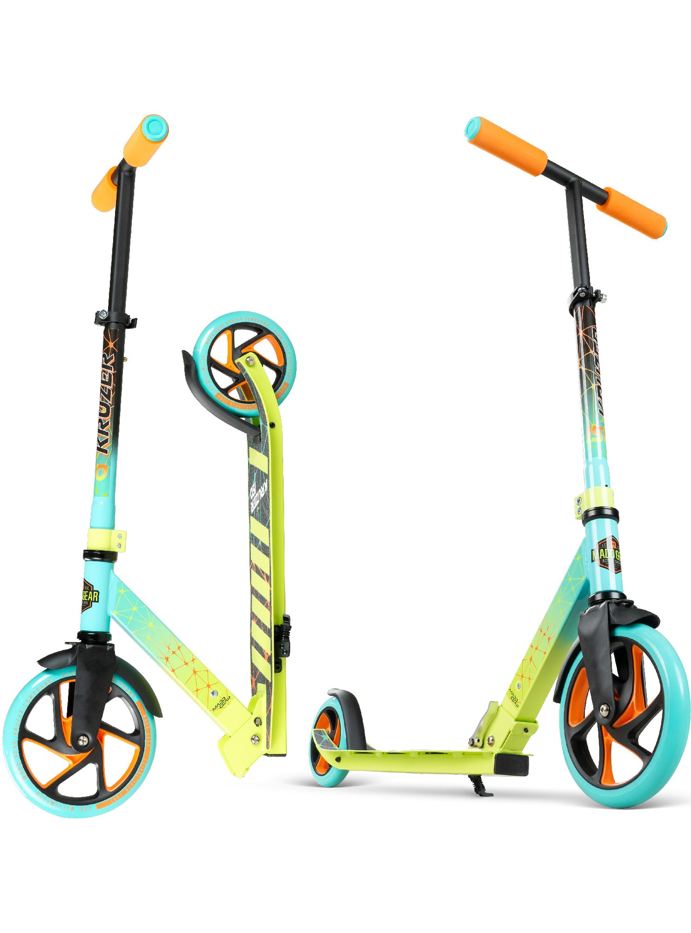 madd gear kruzer 150 kids folding razor a5 lux scooter green blue 5 years 8 adjustable strong