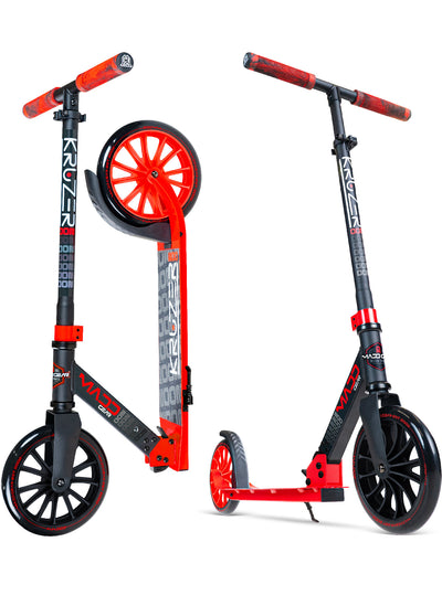 MG Kruzer 200 Folding Commuter Scooter in Red Black – Stylish design, perfect for urban commuting and leisure rides