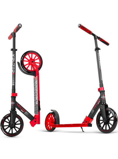 MG Kruzer 200 Folding Commuter Scooter in Red Black – Stylish design, perfect for urban commuting and leisure rides