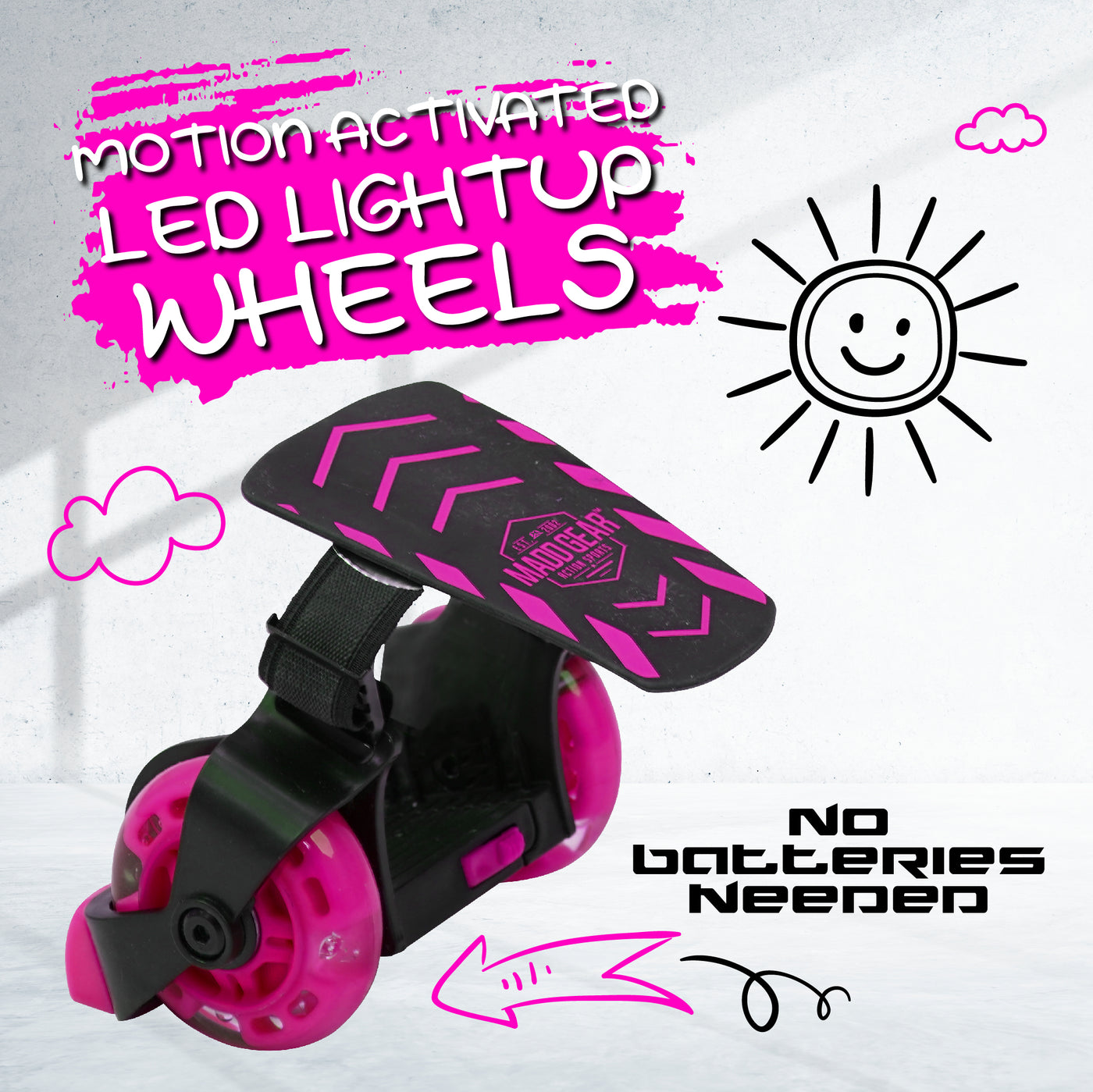 Madd Gear Light-Up Rollers Heel Skates LED Wheels Adjustable to