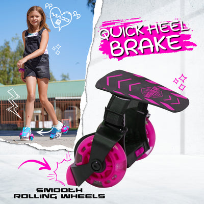 MGP Madd Gear Lightup Strap-on Heelies Heely Rollers Skates Smooth Pink Black