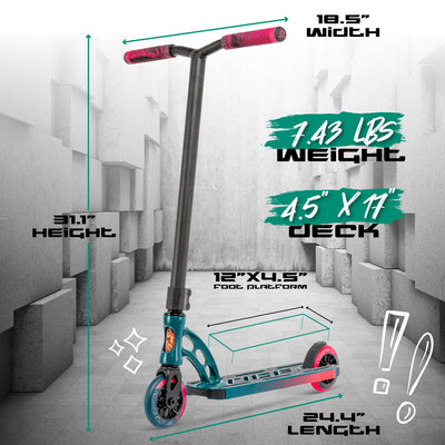 MGO MGP Madd Gear Origin Shredder Pro Stunt Scooter Skatepark Teal Pink