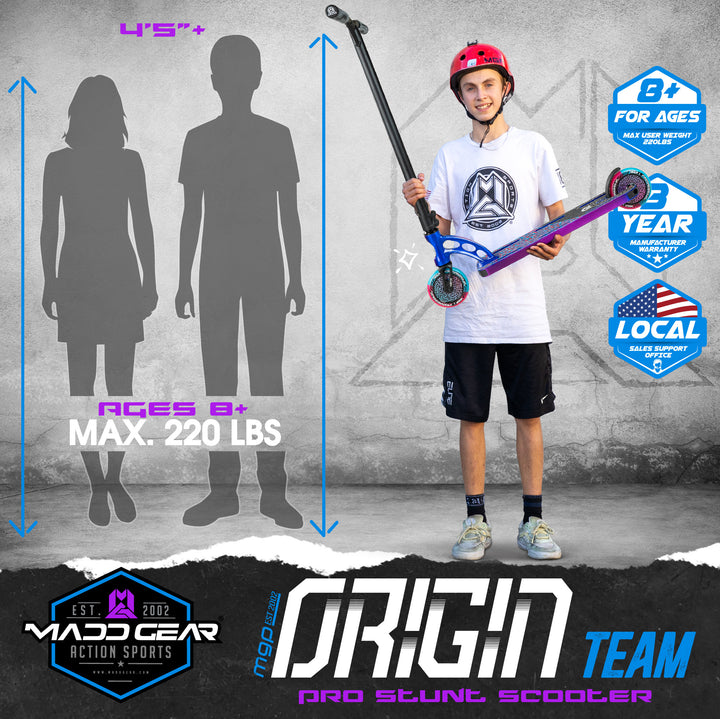 Monopattino Madd Gear Origin Team - Unisex Adulti, Alluminio, Ruote 120mm - Foto 9