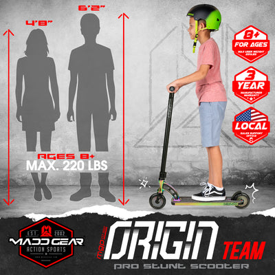 Madd Gear MGP Origin Team Trick Stunt Scooter Neochrome Oil Slick Oilslick Kids