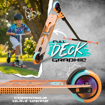 MGX P2 Pro Orange Teal Orix Stunt Scooter Lightest Best Madd Gear MGP Hollow Cores Smooth Rolling Bearings Brake