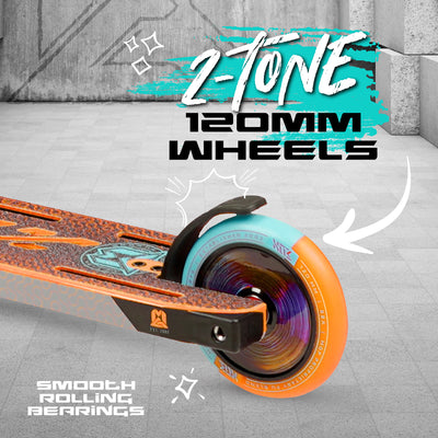 MGX P2 Pro Orange Teal Orix Stunt Scooter Lightest Best Madd Gear MGP Wheels