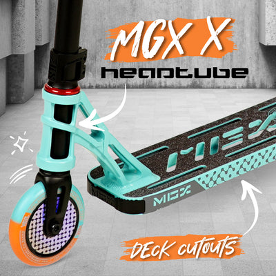 MGX S2 Shredder Teal Orange Stunt Scooter Lightest Best Madd Gear MGP Headtube